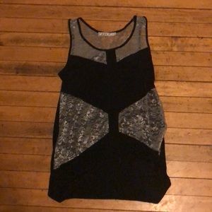 Chloe K tank. Silver and black